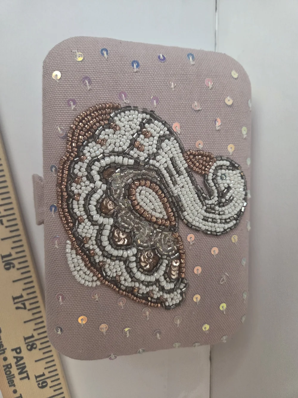Beaded Swan Jewelry Box - Dusty Pink